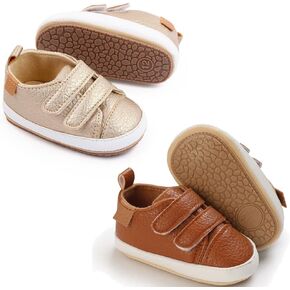 eitwo 2Pairs Baby Shoes,Boys Girls Non-Slip Rubber Sole Sneakers,Unisex Infant Soft Lightweight First Walking Crib Shoes in Saudi Arabia