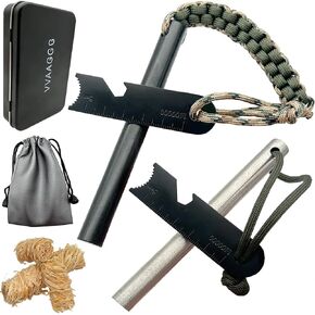 VVAAGG Flint and Steel Fire Starter Kit Survivor, 3/8" 1/2 inch Ferro Rods and Magnesium Rods with Paracord Handle in Saudi Arabia