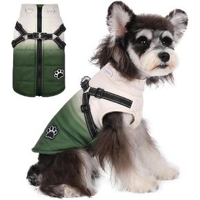 Norbi Dog Winter Coat, Gradient Dog Coat with harness Reflective Adjustable Straps Warm Dog Coats, Stylish Dog Jacket Vest for Small Medium Dogs (X-Small, Gradient Blue)
