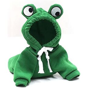 Warm Dog Winter Clothes Cute Fruit Dog Coat Hoodies Fleece Pet Dogs Costume Jacket for French Bulldog Chihuahua Ropa para Perro(Green,S)