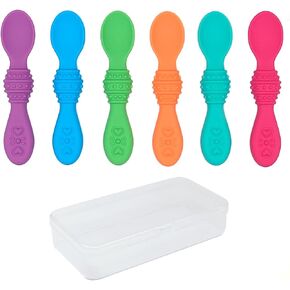 Elk and Friends Silicone Baby Spoons | First Stage Infant Toddler Spoon | Baby Led Weaning Stage | Dishwasher Safe