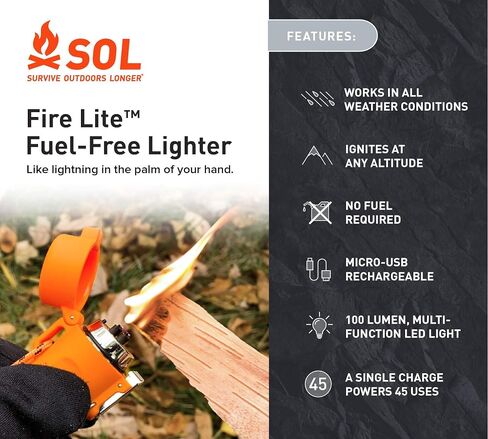 Survive Outdoors Longer Fire Lite Fuel Free Rechargeable Lighter in Saudi Arabia