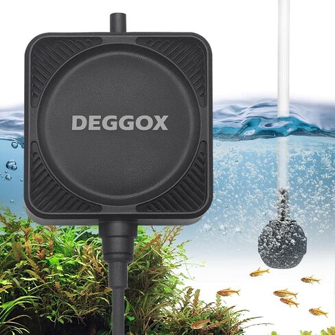DEGGOX Mini Aquarium Air Pump for 1-15 Gallon Fish Tank 1 Watt Oxygen Small Aerator for Fish Tank Bubbler with Air Stones Silicone Tube Check Valves in Kuwait