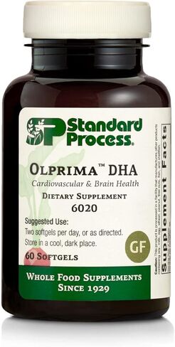 العملية القياسية Olprima DHA - الصحة الإدراكية الغذائية الكاملة، صحة الدماغ وصحة القلب، أستازانتين، DPA وDHA مع أوميغا 3 وزيت سمك التونة وإكليل الجبل - خالية من الغلوتين - 60 كبسولة هلامية in Saudi Arabia