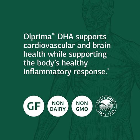 العملية القياسية Olprima DHA - الصحة الإدراكية الغذائية الكاملة، صحة الدماغ وصحة القلب، أستازانتين، DPA وDHA مع أوميغا 3 وزيت سمك التونة وإكليل الجبل - خالية من الغلوتين - 60 كبسولة هلامية in Saudi Arabia