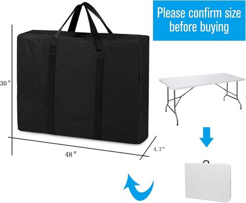 SIRUITON Folding Table Storage Bag Fits 8FT Tables, Thick 600D Oxford in Saudi Arabia