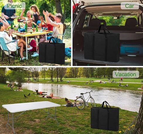 SIRUITON Folding Table Storage Bag Fits 8FT Tables, Thick 600D Oxford in Saudi Arabia