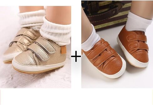 eitwo 2Pairs Baby Shoes,Boys Girls Non-Slip Rubber Sole Sneakers,Unisex Infant Soft Lightweight First Walking Crib Shoes in Saudi Arabia