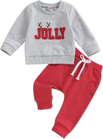 Toddler Boy Christmas Clothes Set 6 12 18 24 Months 2T 3T Baby Boy‘s Outfits Winter Sweatsuits in Saudi Arabia