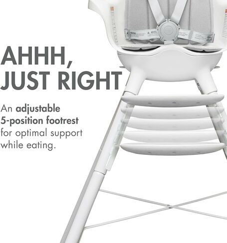 Boon Grub Adjustable Baby High Chair - Includes Dishwasher Safe Baby Seat - Baby Sitting Support for Mealtime - Convertible High Chair for Babies and Toddlers 6 Months to 6 Years - Gray in Kuwait