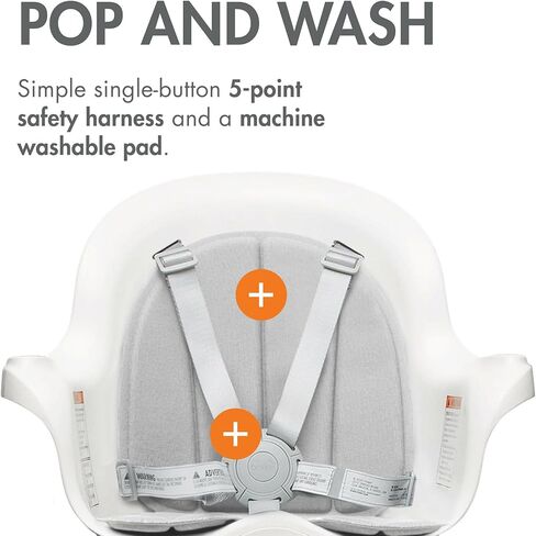 Boon Grub Adjustable Baby High Chair - Includes Dishwasher Safe Baby Seat - Baby Sitting Support for Mealtime - Convertible High Chair for Babies and Toddlers 6 Months to 6 Years - Gray in Kuwait