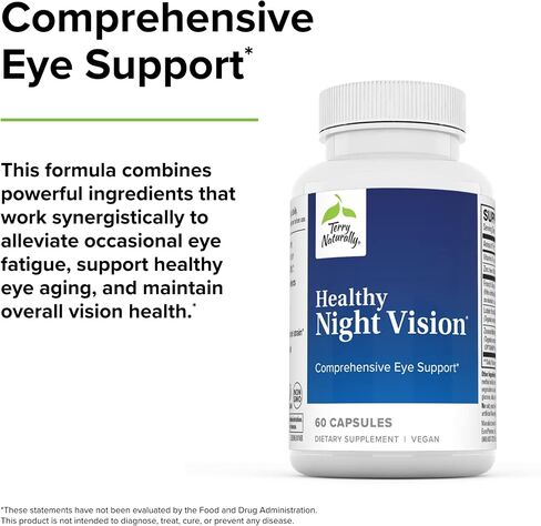 Terry Naturally Healthy Night Vision - 60 Capsules - Comprehensive Eye Support - with Lutein, Zeaxanthin & Zinc - Vegan, Non-GMO - 60 Servings in Saudi Arabia