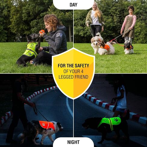 Upgraded Reflective Dog Vest. Hi-Visibility, Fluorescent Blaze Orange Dog Vest Helps Protect Your Best Friend. Safeguard Your PUP from Motorists & Hunting Accidents, On or Off Leash by 4LegsFriend in Saudi Arabia