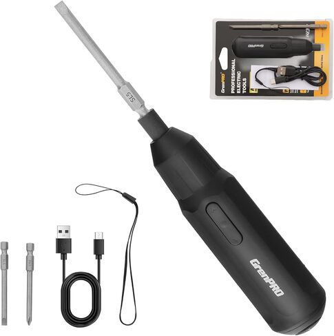GRENPRO Cordless Electric Screwdriver, 3.6V ATM Electric Screwdriver Cordless,USB Cable and 2 1/4"Hex Shank Bits Included, Portable Automatic Home Repair Tool Kit in Kuwait