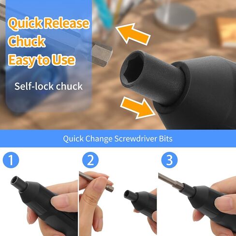 GRENPRO Cordless Electric Screwdriver, 3.6V ATM Electric Screwdriver Cordless,USB Cable and 2 1/4"Hex Shank Bits Included, Portable Automatic Home Repair Tool Kit in Kuwait