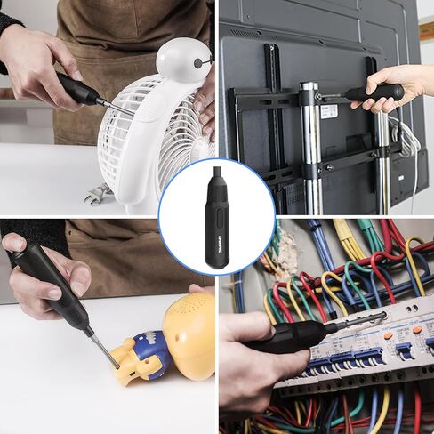 GRENPRO Cordless Electric Screwdriver, 3.6V ATM Electric Screwdriver Cordless,USB Cable and 2 1/4"Hex Shank Bits Included, Portable Automatic Home Repair Tool Kit in Kuwait