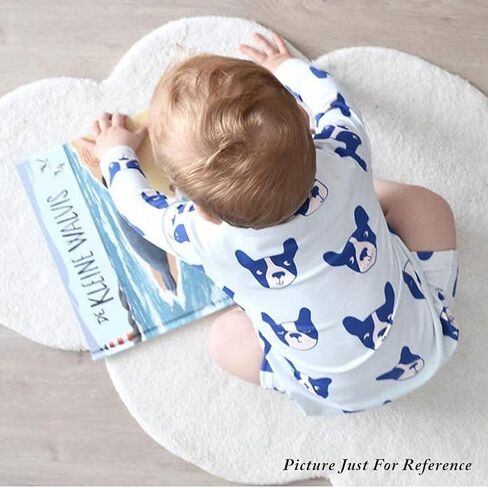 هابودا سجاد على شكل سحابة لغرفة الاطفال دافئ وناعم 100% قطن فاخر مخملي محبوك يدويا سجاد ديكور لغرفة الاطفال سجاد الزحف 100 سم 65 سم (ابيض) in Kuwait