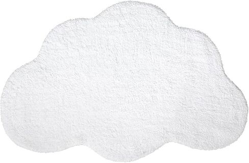 هابودا سجاد على شكل سحابة لغرفة الاطفال دافئ وناعم 100% قطن فاخر مخملي محبوك يدويا سجاد ديكور لغرفة الاطفال سجاد الزحف 100 سم 65 سم (ابيض) in Kuwait