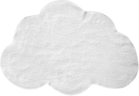 هابودا سجاد على شكل سحابة لغرفة الاطفال دافئ وناعم 100% قطن فاخر مخملي محبوك يدويا سجاد ديكور لغرفة الاطفال سجاد الزحف 100 سم 65 سم (ابيض) in Kuwait