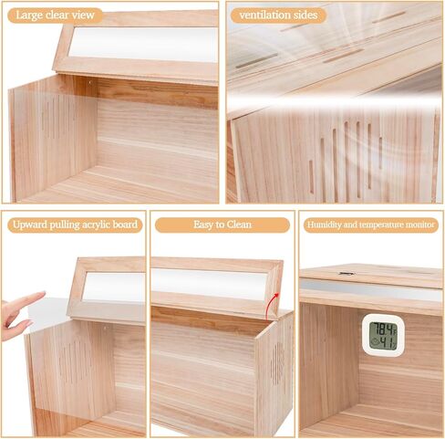 صندوق حضانة CAWUWE لفراخ الحيوانات الصغيرة يستوعب ما يصل إلى 30 كتكوت مع مجموعة لمبة ومقياس حرارة 32 × 16 × 16 بوصة قفص خشبي للبط والسمان والببغاء والأرنب والهامستر والسحلية in Kuwait