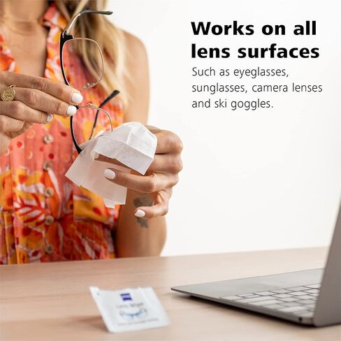 مناديل تنظيف عدسات ZEISS، مناديل مبللة مسبقًا، مغلفة بشكل فردي للزجاج المطلي على المناظير والنظارات والنظارات الشمسية وعدسات الكاميرا والمناظير، 60 قطعة in Saudi Arabia