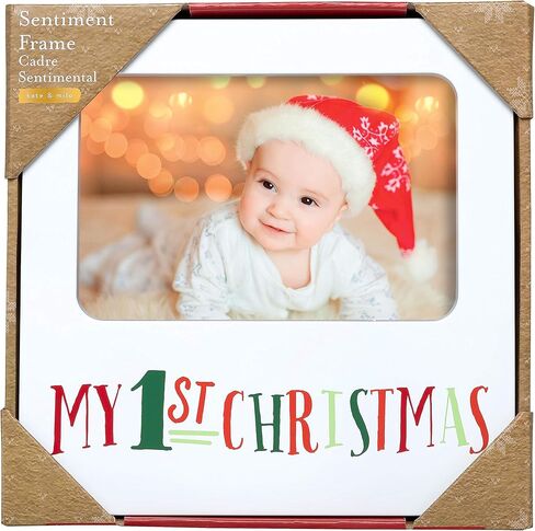 إطار للعطلات من كيت آند ميلو سانتا وأنا، إطار تذكاري للطفل، أبيض in Kuwait