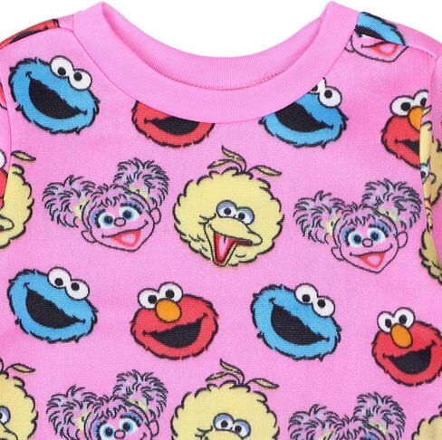 طقم قميص وبنطال رياضي بأكمام طويلة من Sesame Street Girls Elmo وCookie Monster وBig Bird وAbby Cadabby للرضع والأطفال الصغار in Kuwait