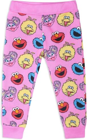 طقم قميص وبنطال رياضي بأكمام طويلة من Sesame Street Girls Elmo وCookie Monster وBig Bird وAbby Cadabby للرضع والأطفال الصغار in Kuwait