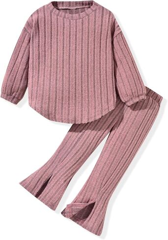 Aalizzwell Toddler Girl Flare Pants with Slit Outfit for 2T - 5T in Saudi Arabia