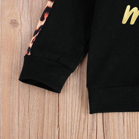 Covvoliy Toddler Baby Girl Fall Winter Clothes Leopard Printed Hoodie Sweatshirt and Pants 2PCS Sweatsuit Outfit in Kuwait