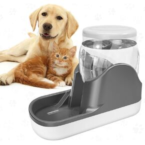 Automatic Dog Water Bowl Dispenser, 1 Gallon Gravity Water Bowl for Dogs, Pet Waterer for Small Medium Large Dogs Cats Pets Puppy Kitten (Gray, 3.8L) in Kuwait