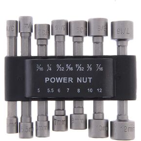 Power Nut Driver Drill Bit Set of 14 Pcs Metric Socket Wrench Screw 1/4 Inch Hex Bits Adapter in Saudi Arabia