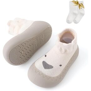 ZURLEFY Cute Baby Walking Shoes, Soft Rubber Sole Non Slip Floor Baby Girls Sneakers, Cartoon Infant First Walking Shoes