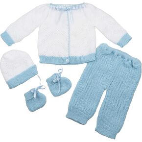 BABY Crochet Outfit Set Newborn Clothe Boys Girls Warm Winter Beautiful Clothing 4 Pieces in Saudi Arabia