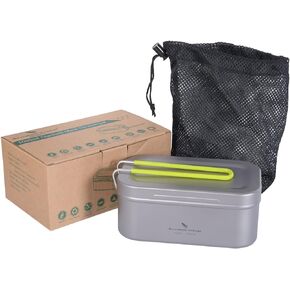 Boundless Voyage Camping Box, Lunch Box with Folding Handle Collapsible Bowls with Lids Outdoor Tableware Ultralight Camping Mess Kit