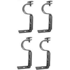 دعامات قضيب الستارة - فضي (مجموعة من 4 اقواس) (المعروف أيضًا باسم - حامل قضيب الستارة / دعامة لقضيب الستائر / مجموعة دعامات قضيب ستائر النوافذ / دعامات قضيب الستارة القابلة للتعديل) in Kuwait