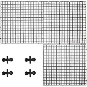هوينكسوان 3 قطع صينية تقسيم حوض السمك مع 3 مشابك شفط 12 × 12 انش شبكة عزل حوض السمك البلاستيكية لقفص البيض موزع ضوء حوض السمك مقسم سفلي لحوض الاسماك، اسود، قطر الفتحة 0.4 انش in Kuwait