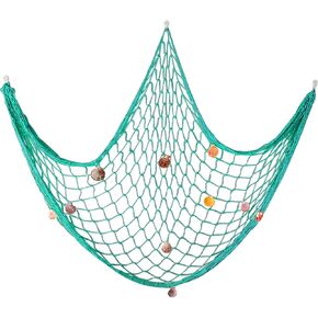Natural Fishing Net Decor with Shells 79 Inch Beach Theme Decor for Party Home Bedroom Wall Hanging Fish Net Decorations in Kuwait