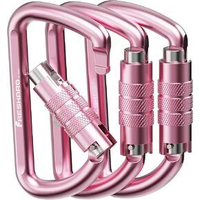 3inch 12kN-2698lbs Auto Locking Carabiner Clips, Solid D Shape, Heavy Duty 7075 Aluminum, Lightweight 1.09oz, Rust Proof, for Hammock, Hiking, Dog Leash, Keychain etc., Multi-Colors in Saudi Arabia