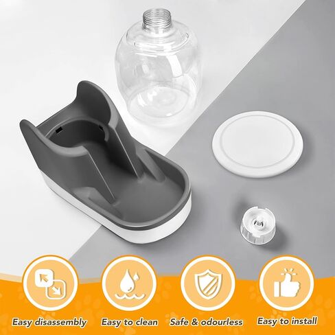 Automatic Dog Water Bowl Dispenser, 1 Gallon Gravity Water Bowl for Dogs, Pet Waterer for Small Medium Large Dogs Cats Pets Puppy Kitten (Gray, 3.8L) in Kuwait