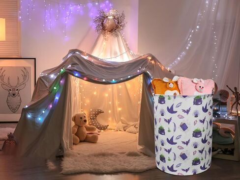19.7’’ Waterproof Foldable Laundry Basket, Dirty Clothes Hamper, Books Bins, Gift Baskets, Room Decor(Watercolor Flower) in Saudi Arabia