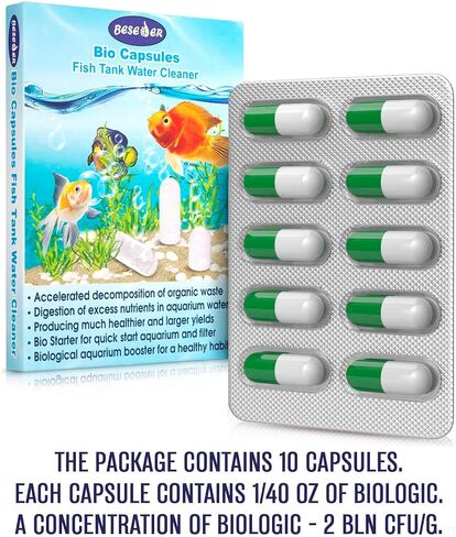 Bio Starter Aquarium Booster Fish Tank Water Cleaner Digester of Excess nutrients Makes Water Healthy Reduces The Amount of Nitrite and Ammonia Reduces The Need for Aquarium Cleaning, 10 caps.,1/4 oz in Saudi Arabia