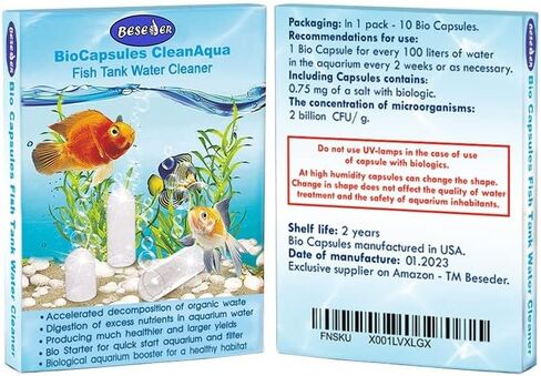 Bio Starter Aquarium Booster Fish Tank Water Cleaner Digester of Excess nutrients Makes Water Healthy Reduces The Amount of Nitrite and Ammonia Reduces The Need for Aquarium Cleaning, 10 caps.,1/4 oz in Saudi Arabia
