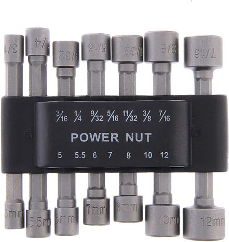 Power Nut Driver Drill Bit Set of 14 Pcs Metric Socket Wrench Screw 1/4 Inch Hex Bits Adapter in Saudi Arabia