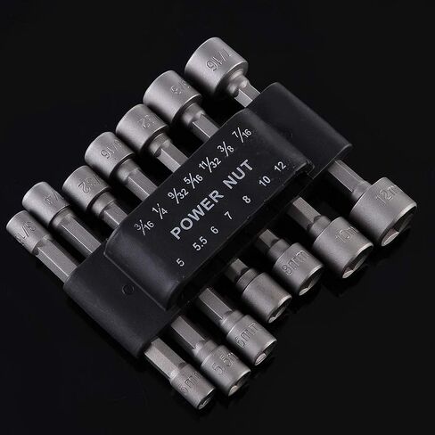Power Nut Driver Drill Bit Set of 14 Pcs Metric Socket Wrench Screw 1/4 Inch Hex Bits Adapter in Saudi Arabia