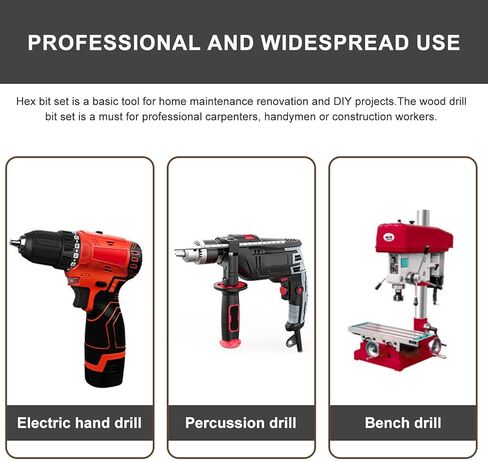 Wexecon 13Pcs Titanium Coated Twist Drill Bit Set with Hex Shank, 135 Degree Tip HSS Impact Drill Bit Set for Wood Metal Plastic DIY, Quick Change Design（1/16"-1/4"） in Kuwait