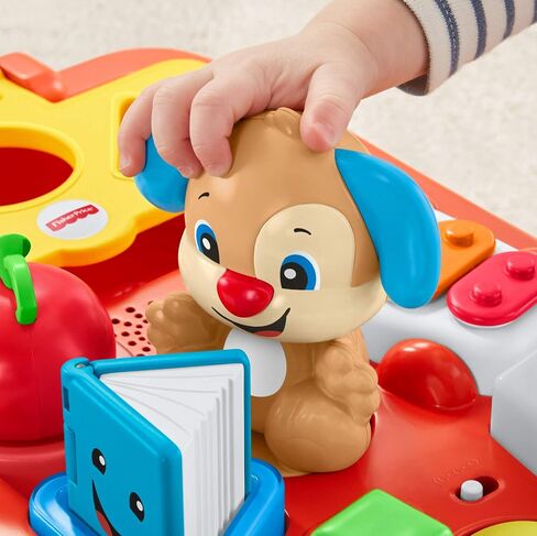 Fisher-Price Laugh & Learn Pull & Play Learning Wagon - German Edition, interactive toy wagon with shape blocks and learning content for baby and toddlers in Saudi Arabia