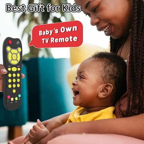 Baby Remote Toy, Toddlers TV Remote Control Toy Kids Realistic Play Remote Early Educational Baby Musical Toys with Light and Sound English French Spanish for Proshool Boys Girls 6 Month+, Gray in Kuwait