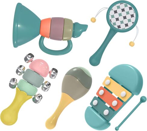 Giaford Musical Learning Toys for Babies and Toddlers Musical Instrument Toy Rattle Maracas,Trumpet, Xylophone for Preschool Boys and Girls Christmas Birthday Gift in Kuwait