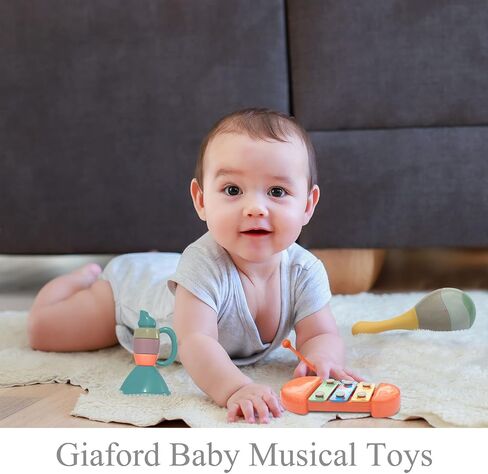 Giaford Musical Learning Toys for Babies and Toddlers Musical Instrument Toy Rattle Maracas,Trumpet, Xylophone for Preschool Boys and Girls Christmas Birthday Gift in Kuwait